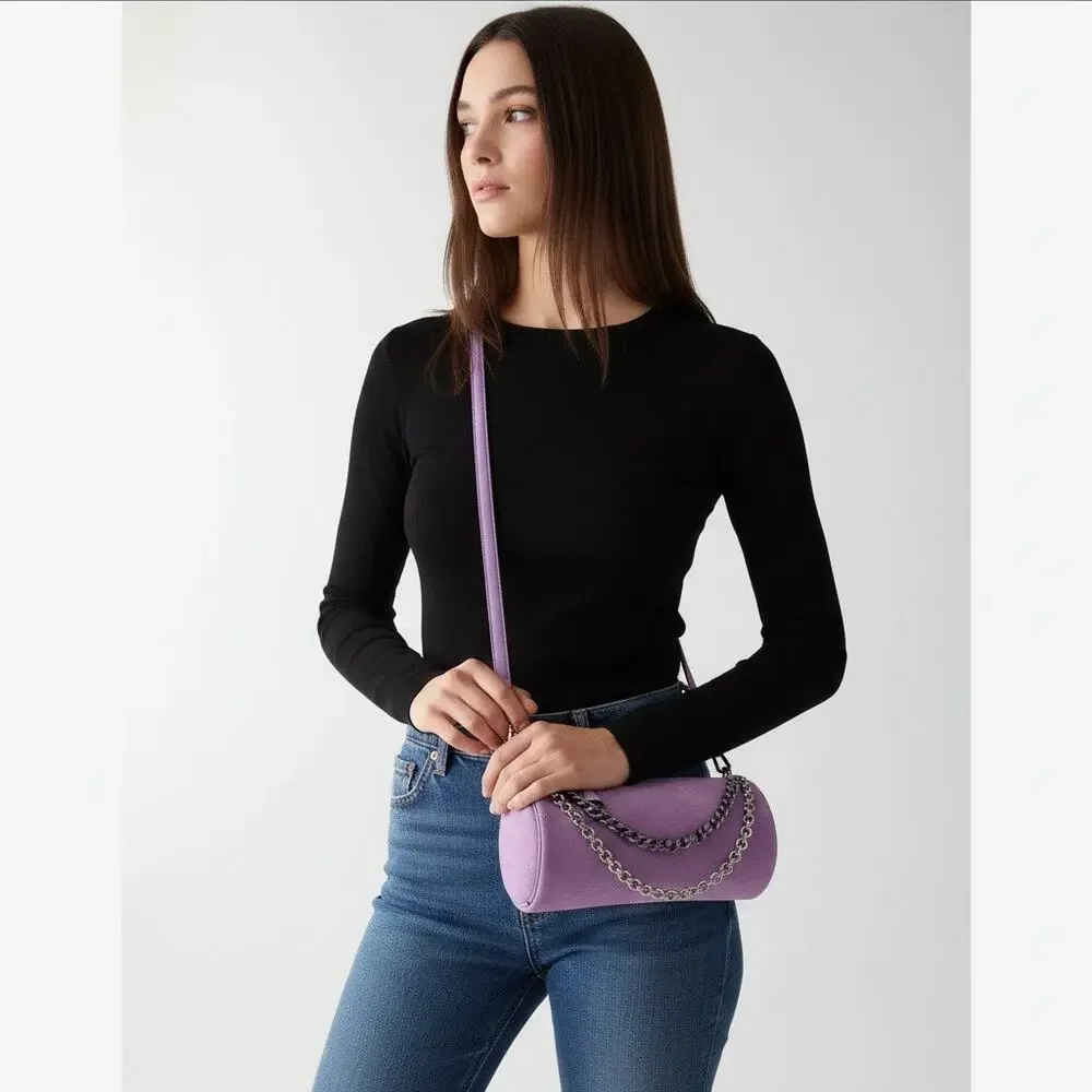 NWT Kate Spade Roulette Suede Mini Convertible Crossbody Bag Wisteria KM701